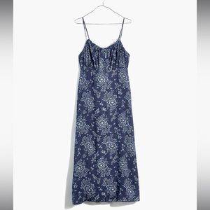 Madewell Tie-Back Button-Front Midi Dress in Archival Floral